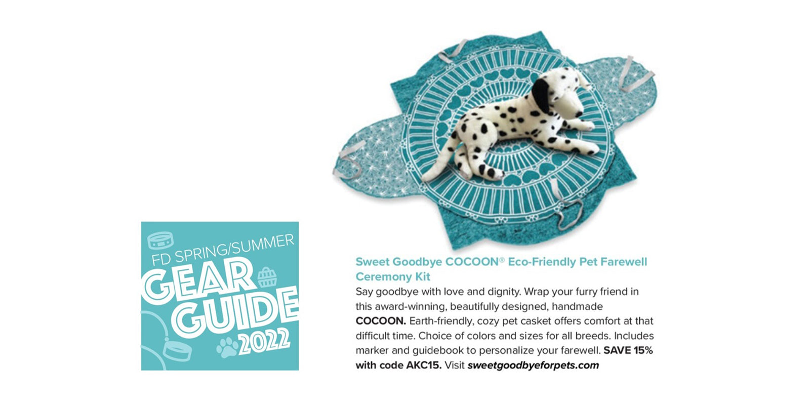 AKC Family Dog Gear Guide 2022 features Sweet Goodbye