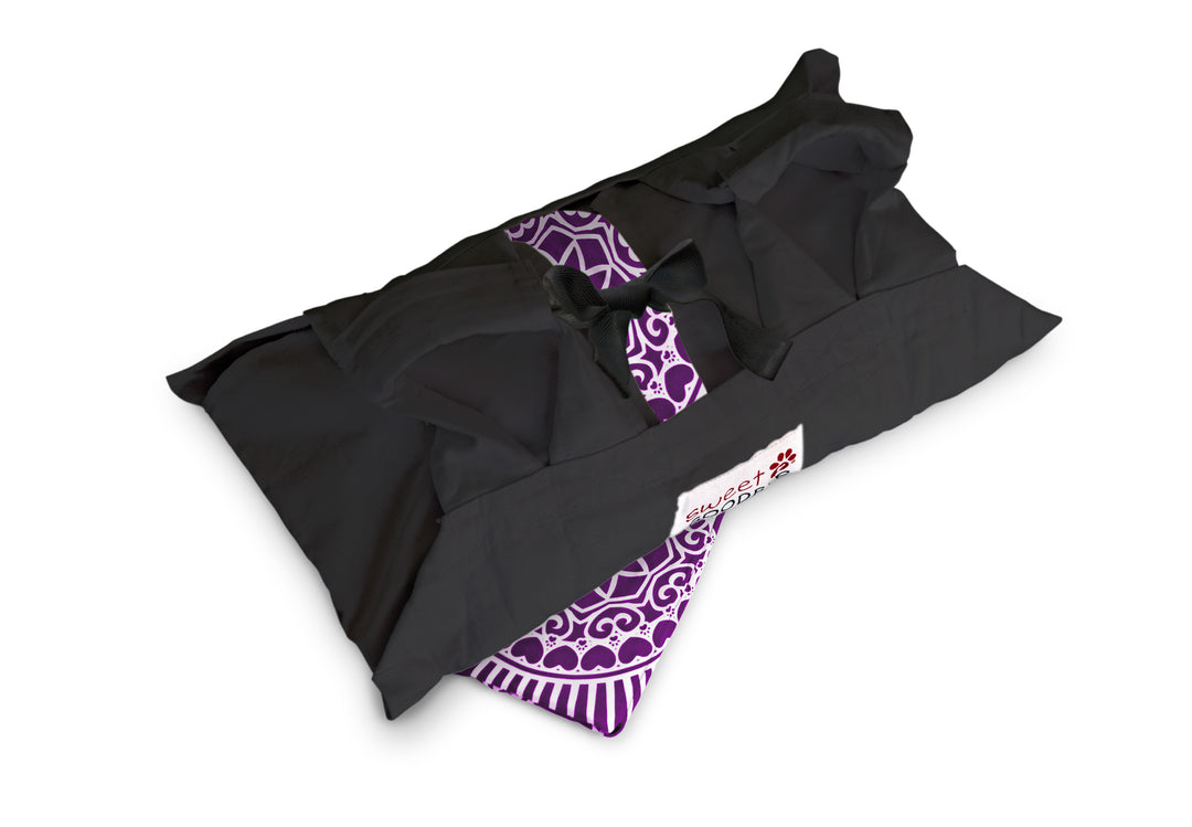Sweet Goodbye COCOON® Eco-friendly Soft Pet Casket - Burial & Cremation Ceremony Kit (Classic Cotton) | BLACK/MAGENTA