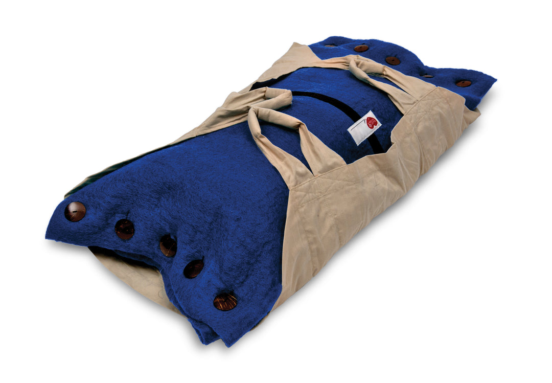 Sweet Goodbye COCOON® Eco-friendly Soft Pet Casket - Burial & Cremation Ceremony Kit (Premium Wool) | INDIGO