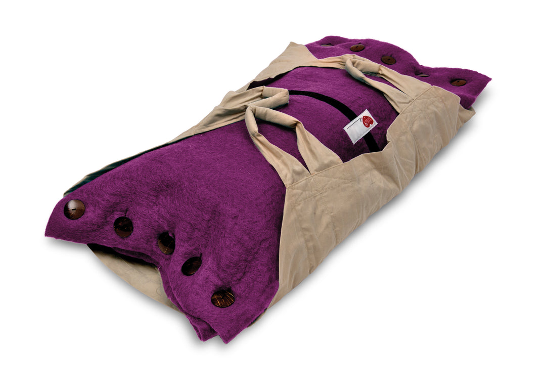 Sweet Goodbye COCOON® Eco-friendly Soft Pet Casket - Burial & Cremation Ceremony Kit (Premium Wool) | MAGENTA