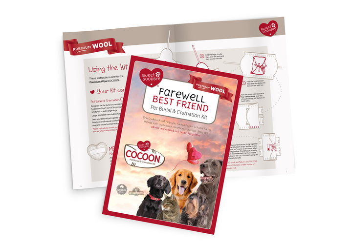 Sweet Goodbye COCOON® Eco-friendly Soft Pet Casket - Burial & Cremation Ceremony Kit (Premium Wool) | AQUA